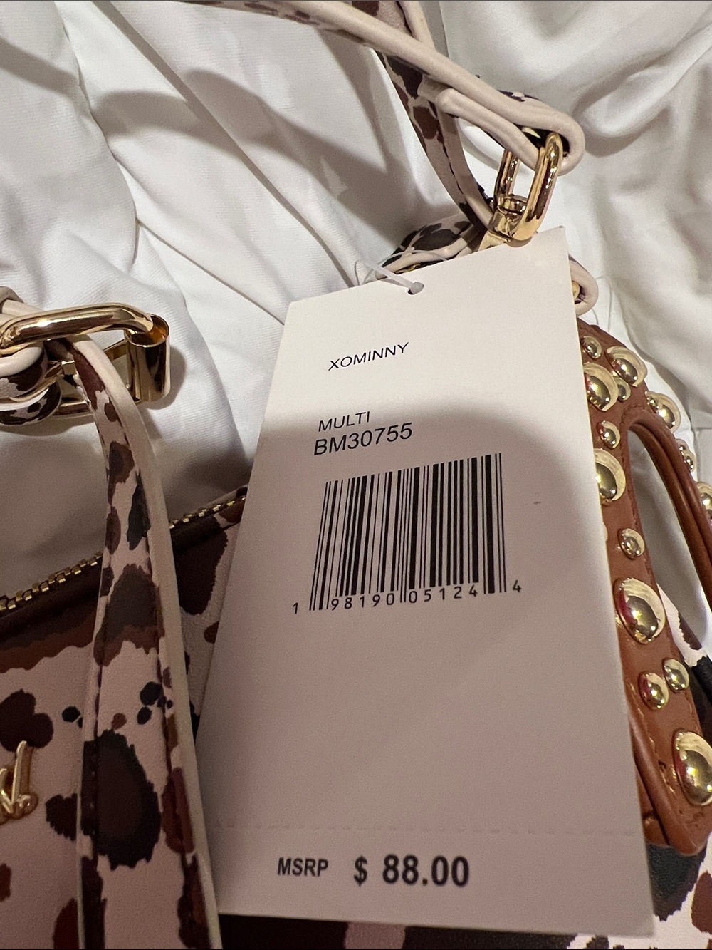 Betsy Johnson cow print bag with horseshoe MSRP $88 - Picture 3 of 6